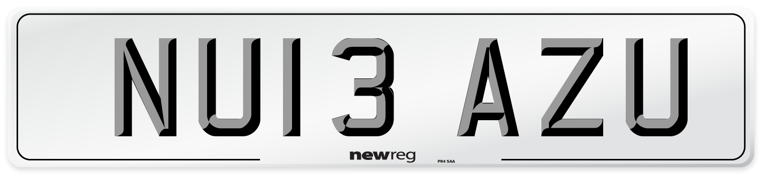 NU13 AZU Number Plate from New Reg